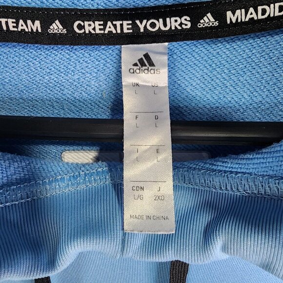 Mens Blue Adidas Academy FC Pullover Hoodie Sweatshirt Long Sleeve Size L - Picture 5 of 10